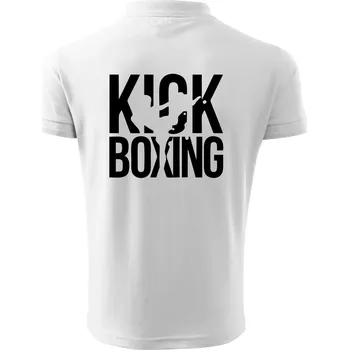 Pánská košile Nápis Kick Boxing - Polokošile pánská Pique Polo 203 - 4XL ( Bílá )