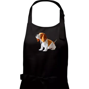 Kuchyňská zástěra Bígl slepený z papíru - Pánská zástěra na vaření - Univerzální velikost ( Černá )