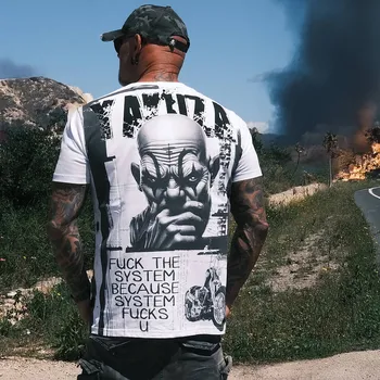 Pánská móda Pánské triko Yakuza System Allover Regular 26002 white velikost: 5XL