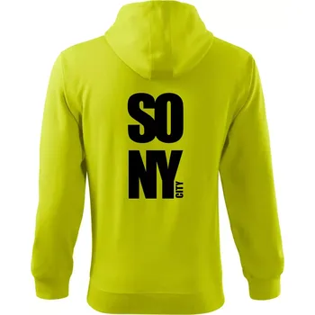 Pánská mikina SO NY city - Mikina s kapucí na zip trendy zipper - L ( Limetková )