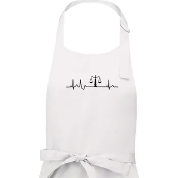 Kuchyňská zástěra EKG soudce - Dámská zástěra na vaření - Univerzální velikost ( Bílá )