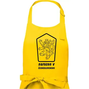 Kuchyňská zástěra Narozen / narozena v Československu - Pánská zástěra na vaření - Univerzální velikost ( Žlutá )