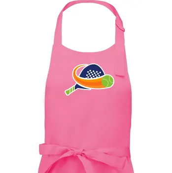 Kuchyňská zástěra Padel logo barevné - Dámská zástěra na vaření - Univerzální velikost ( Růžová )