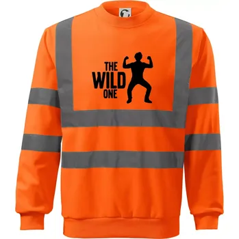 Pánská mikina Bachelor party - The wild one - Reflexní mikina - 3XL ( Neonově oranžová )