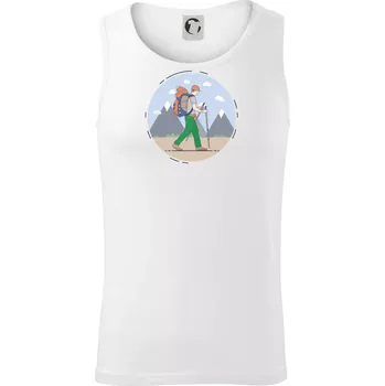 Barevný párový motiv na hory - Tílko pánské Core - L ( Bílá )