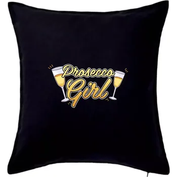 Polštář Prosecco Girl - Polštář 50x50 - 50x50 - Pouze potah ( Černá )