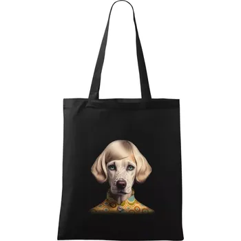 Nákupní taška Pes 60s - Taška bavlněná - 42 x 38 cm ( Černá )