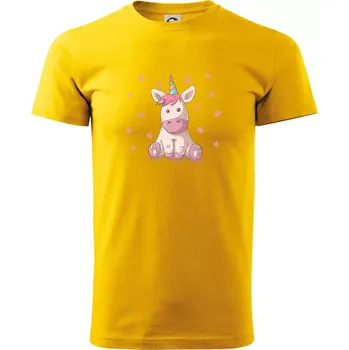 Pánské tričko Jednorožec miminko - Klasické pánské triko vyšší gramáže - S ( Žlutá )