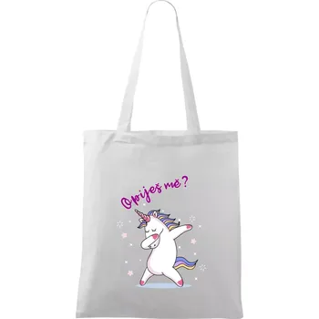Jednorožec Opiješ mě? - Taška bavlněná - 42 x 38 cm ( Bílá )