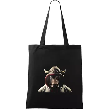 Býk v mikině - Taška bavlněná - 42 x 38 cm ( Černá )