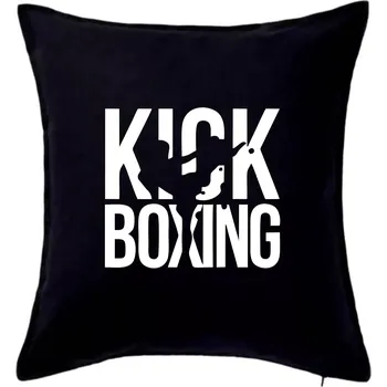Polštář Nápis Kick Boxing - Polštář 50x50 - 50x50 - Pouze potah ( Černá )