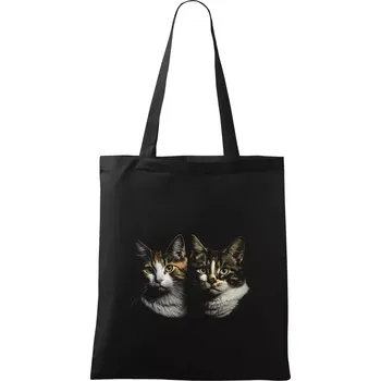 Nákupní taška Dvě kočky fotka - Taška bavlněná - 42 x 38 cm ( Černá )