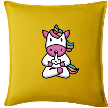 Polštář Yoga funící jednorožec - Polštář 50x50 - 50x50 - Pouze potah ( Žlutá )