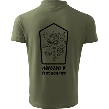 Pánská košile Narozen / narozena v Československu - Polokošile pánská Pique Polo 203 - 3XL ( Khaki )