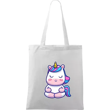 Yoga jednorožec - relax - Taška bavlněná - 42 x 38 cm ( Bílá )