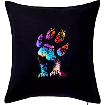 Polštář Abstraktní psí tlapka a nohy - Polštář 50x50 - 50x50 - Pouze potah ( Černá )