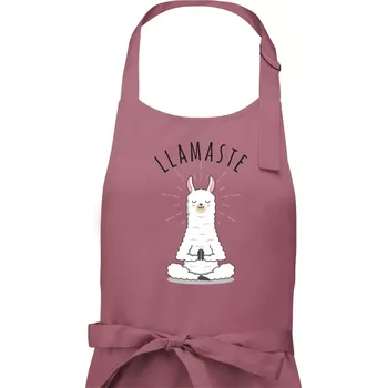 Kuchyňská zástěra Yoga Llamaste - Dámská zástěra na vaření - Univerzální velikost ( Starorůžová )