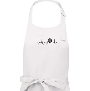Kuchyňská zástěra Ekg padel raketa - Dámská zástěra na vaření - Univerzální velikost ( Bílá )
