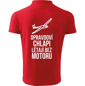 Pánská košile Opravdovi chlapi létají bez motoru - Polokošile pánská Pique Polo 203 - 2XL ( Červená )