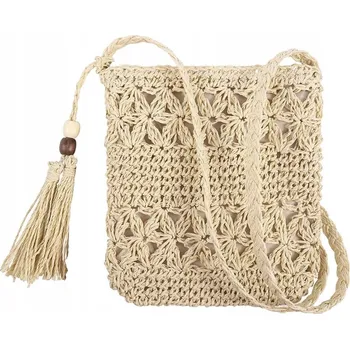 Slaměná kabelka MAŠLE béžová malá se zipem