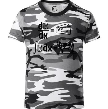 Chlapecké tričko Matematika mléko - Dětské maskáčové triko - 104-110cm / 3-4 roky ( Šedý maskáč )