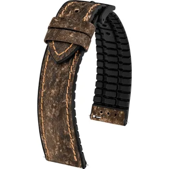 Módní doplněk Koženkový řemínek Hirsch Stone L 0925044010-5, hnědý, délka L, Quick Release - 19 mm