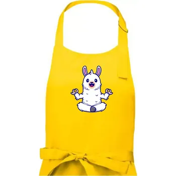 Kuchyňská zástěra Yoga meditace - lama - Dámská zástěra na vaření - Univerzální velikost ( Žlutá )