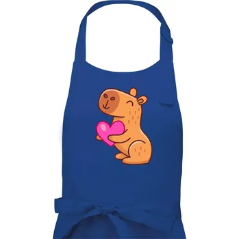 Kuchyňská zástěra Zamilovaná kapybara - Pánská zástěra na vaření - Univerzální velikost ( Královská modrá )