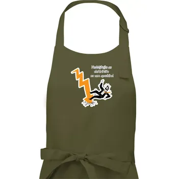 Kuchyňská zástěra Nedotýkejte se elektrikáře na zem spadlého - Dámská zástěra na vaření - Univerzální velikost ( Khaki )