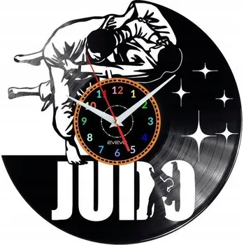 Hodiny JUDO HODINY NÁSTĚNNÉ DEKORATIVNÍ MODERNÍ VINYLOVÁ DESKA