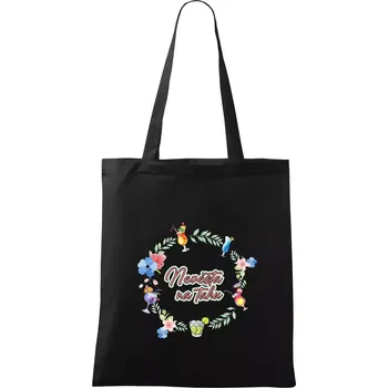 Nákupní taška Nevěsta na tahu - Taška bavlněná - 42 x 38 cm ( Černá )