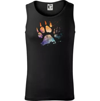 Dvě kočičí packy vodovou barvou - Tílko pánské Core - L ( Černá )