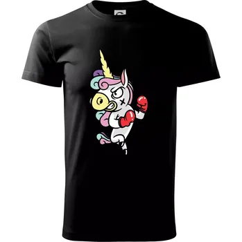 Jednorožec box - Triko extra velké (5-8XL) - 6XL ( Černá )