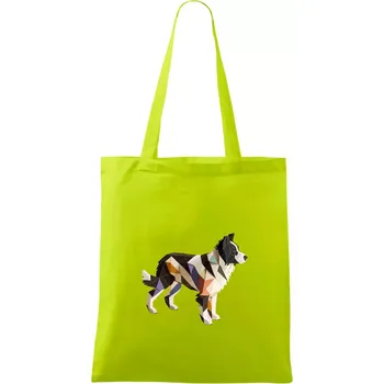 Border colie slepená z papíru - Taška bavlněná - 42 x 38 cm ( Limetková )
