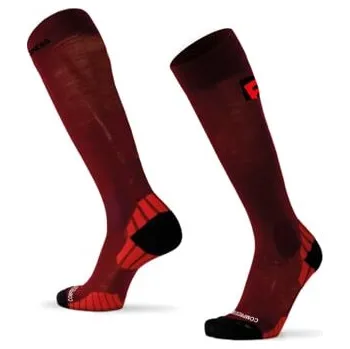 Dámské ponožky COMPRESS MERINO kompresní podkolenky s merinem vínová 35-38