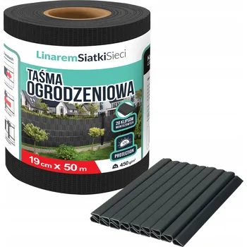 zahradní zástěna Stínící panelové pásy Linarem siatkiSieci PVC černá 19 cm x 50 m s UV ochranou