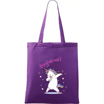 Jednorožec Opiješ mě? - Taška bavlněná - 42 x 38 cm ( Fialová )