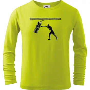 Chlapecké tričko Boxing boxer - Triko dětské Long Sleeve - 122 cm/6 let ( Limetková )