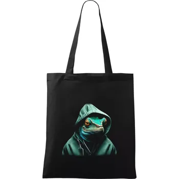 Nákupní taška Chameleon v mikině - Taška bavlněná - 42 x 38 cm ( Černá )