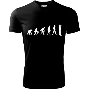 Evoluce vína muž - Dětské triko sportovní (dresovina) - 158 cm/12 let ( Černá )