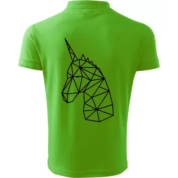 Pánská košile Geometrie - Jednorožec - Polokošile pánská Pique Polo 203 - 3XL ( Apple Green )