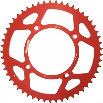 Řetězová sada pro motocykl Hliníková řetězová rozeta SUPERSPROX RAL-6618:53-RED červená 53 zubů, 420