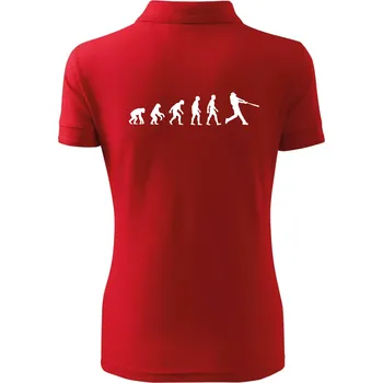 Evoluce baseball pálkař odpal - Polokošile dámská Pique Polo - 2XL ( Červená )