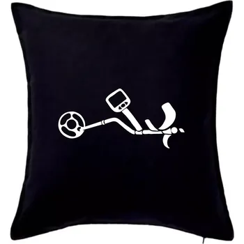 Polštář Detektor na hledání kovů - Polštář 50x50 - 50x50 - Pouze potah ( Černá )