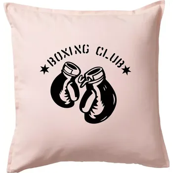 Polštář Boxing club nápis - Polštář 50x50 - 50x50 - Pouze potah ( Světle růžová )