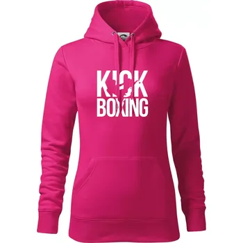 Dámská mikina Nápis Kick Boxing - Mikina dámská Cape s kapucí - M ( Purpurová )