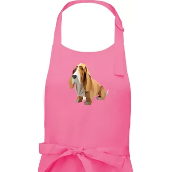 Kuchyňská zástěra Baset slepený z papíru - Dámská zástěra na vaření - Univerzální velikost ( Růžová )