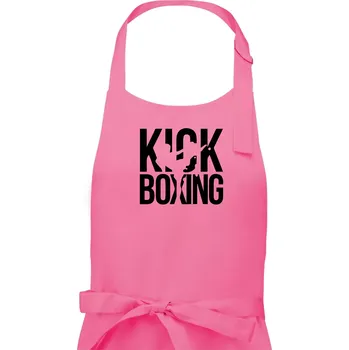 Kuchyňská zástěra Nápis Kick Boxing - Dámská zástěra na vaření - Univerzální velikost ( Růžová )