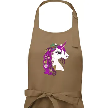 Kuchyňská zástěra Vánoční jednorožec - Pánská zástěra na vaření - Univerzální velikost ( Cappuccino )