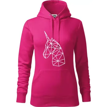 Dámská mikina Geometrie - Jednorožec - Mikina dámská Cape s kapucí - 2XL ( Purpurová )